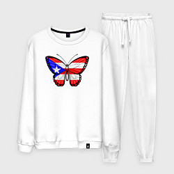Костюм хлопковый мужской Бабочка Пуэрто-Рико, цвет: белый