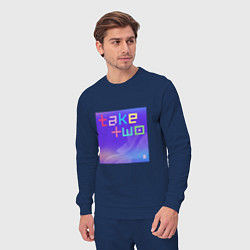 Костюм хлопковый мужской BTS Take Two, цвет: тёмно-синий — фото 2