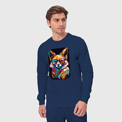 Костюм хлопковый мужской Abstract Colorful Fox, цвет: тёмно-синий — фото 2