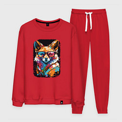 Костюм хлопковый мужской Abstract Colorful Fox, цвет: красный