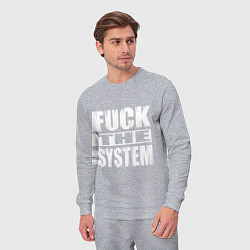 Костюм хлопковый мужской SoD - f**k the system, цвет: меланж — фото 2