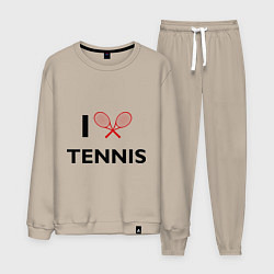 Костюм хлопковый мужской I Love Tennis, цвет: миндальный