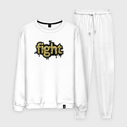 Костюм хлопковый мужской Fight graffiti, цвет: белый