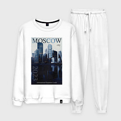 Костюм хлопковый мужской Moscow city обложка журнала, цвет: белый