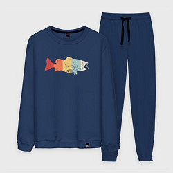 Костюм хлопковый мужской Color fish, цвет: тёмно-синий