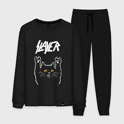 Костюм хлопковый мужской Slayer rock cat, цвет: черный