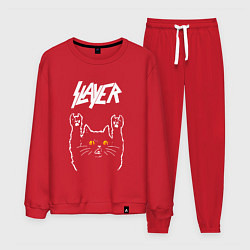 Костюм хлопковый мужской Slayer rock cat, цвет: красный