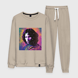 Костюм хлопковый мужской Jim Morrison few color digital Art, цвет: миндальный