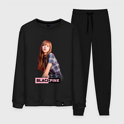 Костюм хлопковый мужской Rose Blackpink, цвет: черный