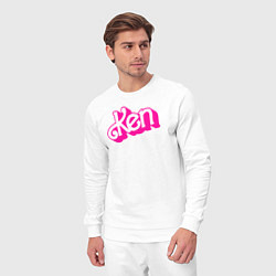 Костюм хлопковый мужской Логотип розовый Кен, цвет: белый — фото 2