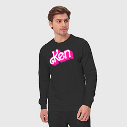 Костюм хлопковый мужской Логотип розовый Кен, цвет: черный — фото 2