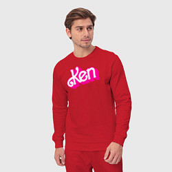 Костюм хлопковый мужской Логотип розовый Кен, цвет: красный — фото 2