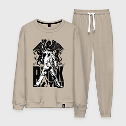 Костюм хлопковый мужской Queen rock you, цвет: миндальный