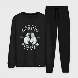 Костюм хлопковый мужской Boxing fighter, цвет: черный