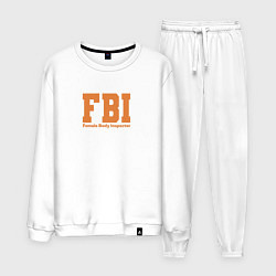 Костюм хлопковый мужской Female Body Inspector - FBI, цвет: белый