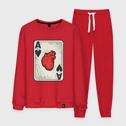 Костюм хлопковый мужской Туз сердца, цвет: красный