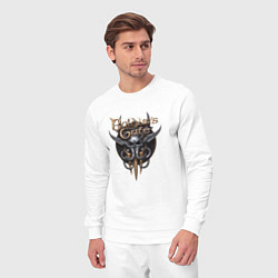 Костюм хлопковый мужской Baldurs Gate 3 - logotype, цвет: белый — фото 2