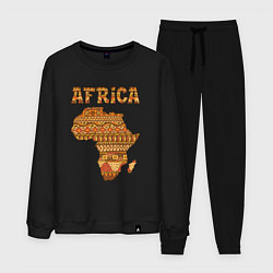 Костюм хлопковый мужской Стиль Африка, цвет: черный