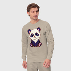 Костюм хлопковый мужской Милашка панда, цвет: миндальный — фото 2
