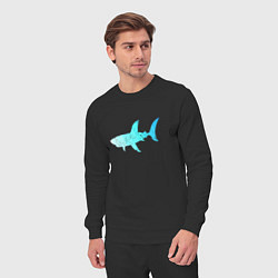 Костюм хлопковый мужской Акула лазурный градиент цвета моря, цвет: черный — фото 2