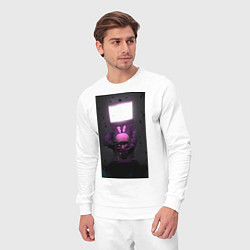 Костюм хлопковый мужской Tvman-skibidi, цвет: белый — фото 2