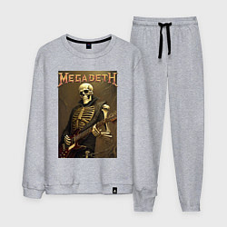 Костюм хлопковый мужской Megadeth - skeleton - heavy metal, цвет: меланж