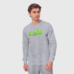 Костюм хлопковый мужской CS2 green logo, цвет: меланж — фото 2