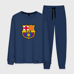 Костюм хлопковый мужской Barcelona fc sport, цвет: тёмно-синий