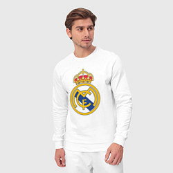 Костюм хлопковый мужской Real madrid fc sport, цвет: белый — фото 2