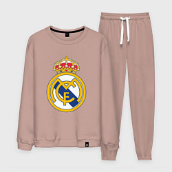 Костюм хлопковый мужской Real madrid fc sport, цвет: пыльно-розовый