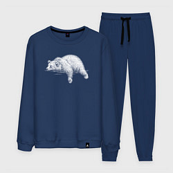 Костюм хлопковый мужской Медведь лежит отдыхает, цвет: тёмно-синий