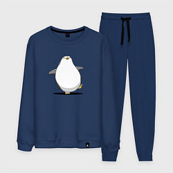 Костюм хлопковый мужской Мультяшный пингвин шагает, цвет: тёмно-синий