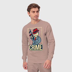 Костюм хлопковый мужской Vault crime, цвет: пыльно-розовый — фото 2