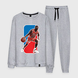Костюм хлопковый мужской Jordan play, цвет: меланж