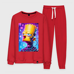 Костюм хлопковый мужской Cyber Bart Simpson - ai art, цвет: красный