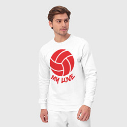 Костюм хлопковый мужской Volleyball my love, цвет: белый — фото 2