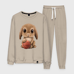 Костюм хлопковый мужской Кролик баскетболист, цвет: миндальный