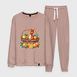Мужской костюм Оранжевый дракон 2024 как мандарин в корзинке