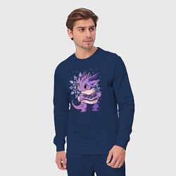 Костюм хлопковый мужской Фиолетовый дракон в свитере, цвет: тёмно-синий — фото 2