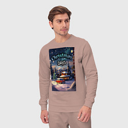 Костюм хлопковый мужской Рождественский день, цвет: пыльно-розовый — фото 2