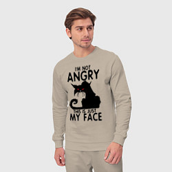 Костюм хлопковый мужской I am not angry cat, цвет: миндальный — фото 2