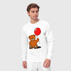 Костюм хлопковый мужской Плюшевый медведь с воздушным шариком, цвет: белый — фото 2