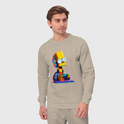 Костюм хлопковый мужской Bart is an avid gamer, цвет: миндальный — фото 2