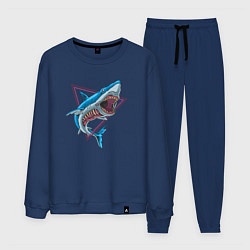 Костюм хлопковый мужской Акула зомби, цвет: тёмно-синий