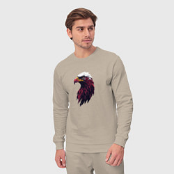 Костюм хлопковый мужской Арт портрет орла, цвет: миндальный — фото 2