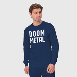 Костюм хлопковый мужской Надпись Doom metal, цвет: тёмно-синий — фото 2
