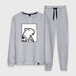 Мужской костюм Минималистичная капибара в японском стиле