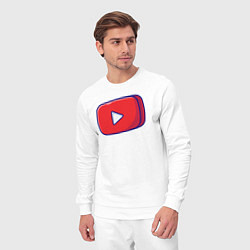 Костюм хлопковый мужской Кнопка play, цвет: белый — фото 2