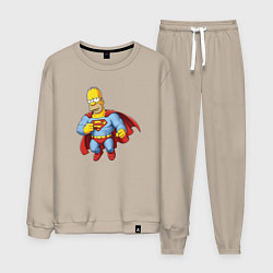 Костюм хлопковый мужской Гомер супермен, цвет: миндальный