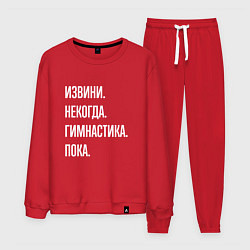 Костюм хлопковый мужской Извини, некогда: гимнастика, пока, цвет: красный